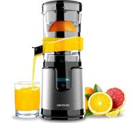 Cecotec Exprimidor de Naranjas Eléctrico de Torre Essential TowerAdjust Easy Steel. 140W, Capacidad de 0,35L, Incluye un Filtro y un Cono de Plástico, Única Dirección de Rotación, Desmontable