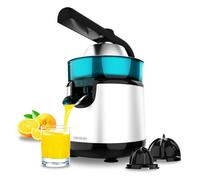Cecotec Exprimidor Eléctrico de Brazo para Naranjas y Cítricos EssentialVita Hyden 120 Steel. 120W, 2 Conos Desmontables de Diferente Tamaño, el Grande de Acero inox y el Pequeño de Plástico, 250ml