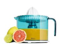 Cecotec Exprimidor Naranjas Eléctrico ZitrusEasy Basic. 40 W, Tambor de 1 litro BPA Free, Doble sentido de giro, Doble cono, Cubierta antipolvo, Color azul/blanco