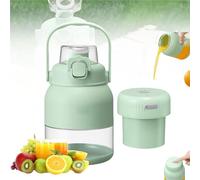 Exprimidor eléctrico de cítricos de 28 oz, con popote y dos tapas, licuadora portátil, licuadora portátil for jugos frescos, licuadora portátil con carga inalámbrica, licuadora multifuncional de gran