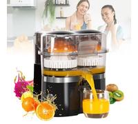 Exprimidor Eléctrico De Cítricos De Doble Cabezal, 500Ml, Con Cable De Alimentación, Automático, Antigoteo, Para Naranja, Limón Y Lima, Fácil De Limpiar Y Usar, Con Cortador Integrado.