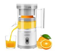 Exprimidor eléctrico de cítricos, máquina recargable con cable USB, cepillo de limpieza, botón táctil, automático para pomelo, naranja, limón, portátil fácil de usar