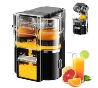 Exprimidor eléctrico de cítricos, prensa doble de alta velocidad de 18000 RPM para naranjas, limones, limas y pomelo, máquina exprimidora rápida de prensa en frío con potente motor para jugo fresco