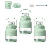 Exprimidor eléctrico de cítricos sin BPA de 29/46 onzas, pajita, dos tapas, licuadora portátil para batidos, alimentos, jugos y sorbos, compacto y conveniente (3 piezas)