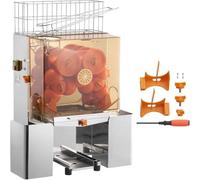 Exprimidor eléctrico de naranjas, alta eficiencia, 30 naranjas por minuto, funcionamiento continuo durante 1 hora, incluye 2 cubos desmontables y bandejas de limpieza para un fácil mantenimiento