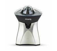 H.Koenig Exprimidor eléctrico de cítricos en acero inoxidable AGR60 sin BPA, automática, rápida, silenciosa, boquilla antigoteo, lavable a máquina, 2 conos intercambiables, 60W