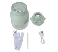 Exprimidor eléctrico vaso de batidora portátil Mini botella de agua de doble uso deportes al aire libre (Verde claro)