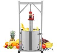 Exprimidor hidráulico de frutas, trituradora manual de manzana, sidra de vino, trituradora de uva, 12L/22L/36L, exprimidor de acero inoxidable con placa de prensado para vinificación en el hogar