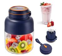 Exprimidor inalámbrico de 45 onzas, vaso exprimidor inalámbrico portátil de 180 W con 38 cuchillas, doble tapa, licuadora portátil de jugo fresco, licuadora personal recargable USB para frutas y