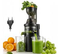 Exprimidor Lento 500W,Licuadora Eléctrica con Boquilla de Alimentación de 125mm,Exprimidor de Verduras y Frutas para Frutas Enteras y Verduras,Libre de BPA con 2 Recipientes,Cepillo y Recetas de Jugos
