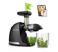 Exprimidor Lento AMZCHEF - Exprimidor Silencioso con Función Reversa para Frutas y Verduras | Incluye Jarra y Cepillo de Limpieza (150 W, Negro)