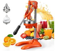 Exprimidor Manual CíTricos, Exprimidor de Naranjas de Hierro Fundido para Cocina, Apto para Zumo de Naranja, LimóN, Lima Y Granada, FáCil de Limpiar(B)