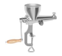 Exprimidor manual de acero inoxidable, exprimidor de hierba de trigo con abrazadera de mesa, orificio de llenado de 9 cm, brazo de manivela de 17,5 cm, colador, vaso de zumo y cepillo de limpieza para