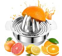 Exprimidor Manual de Acero Inoxidable, Exprimidor de limón con recipiente, Exprimidor de Cítricos Manual, Adecuado para hogar, cocina, bar
