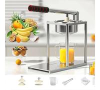 Exprimidor manual de acero inoxidable, extractor de zumo manual, con vaso medidor, clip, 200 bolsas de zumo y dos moldes, base engrosada, extraíble para su limpieza, para uso doméstico y comercial
