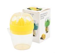 Exprimidor manual de cítricos con boquilla de vertido, diseño ligero para un fácil manejo de limones y naranjas (amarillo)