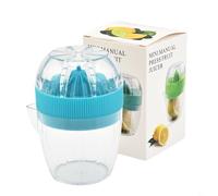 Exprimidor manual de cítricos con boquilla de vertido, diseño ligero para un fácil manejo de limones y naranjas (azul)