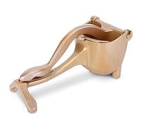 Exprimidor manual de cítricos de aleación de aluminio, exprimidor de limón de mano para naranja, lima, pomelo, prensa de frutas resistente con alto rendimiento de jugo, (Dorada)