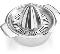 Exprimidor Manual de Cítricos/Limón de Acero Inoxidable 18/8 con Recipiente 450 ml, Sólido Metal Exprimidor de Limetta/Naranja/Pomelo con Tamiz y 2 Boquillas, Extractor de Jugo Apto para Lavavajillas