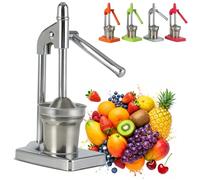 Exprimidor Manual De Hierro Fundido, Exprimidor De Limón De Acero Inoxidable 304 For Hogar Y Restaurante, Jugo De Naranja, Lima Y Pomelo Sin Esfuerzo(Silver)