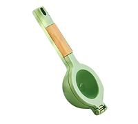 Exprimidor manual de limón, exprimidor de limón cítrico con mango de madera, exprimidor manual, prensa manual, exprimidor de cítricos de metal para naranja y lima (Verde (mango de madera))