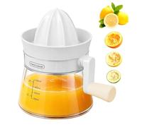 Exprimidor manual de mano, exprimidor de 500 ml, exprimidor de cítricos, limón, naranja, 3 colores, blanco
