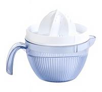 Exprimidor manual de plástico para naranja/pomelo/limón grande, prensa de cítricos de mano grande con colador de ranuras y taza de 20 onzas con boquilla, sin BPA, extractor de jugo giratorio de 6