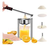 Exprimidor manual Exprimidores de limón - Máquina profesional para prensar frutas y cítricos, extractor de naranjas de alta resistencia con taza de acero inoxidable | Exprimidor manual fácil de