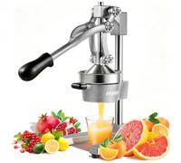 Exprimidor Manual,Exprimidores Zumo Manual con Palanca,Lemon Squeezer Fácil de Limpiar,Exprimidor de Cítricos Profesional para Naranjas, Limones, Lima, Pomelos, Granadas,Gris Claro