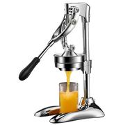 Exprimidor manual Prensa manual Prensa de frutas de acero inoxidable 304 Extractor de jugo eficiente con mango antideslizante para naranjas, uvas, limones, bayas, decoración del hogar