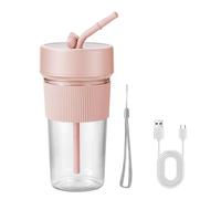 Exprimidor portátil portátil con pajita, exprimidor de frutas, mezclador de frutas, vaso eléctrico para viajes, exprimidor recargable