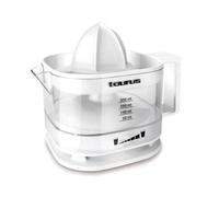 Taurus - Exprimidor Eléctrico TC-350, 25W, Zumo Cítricos, Filtro Pulpa Ajustable, Jarra Transparente 350ml, Sin BPA, Desmontable, Doble Sentido Rotación, Lavavajillas, Base Antideslizante, Blanco