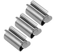 Exprimidor Tube Pasta Dientes, 3 Piezas Exprimidor de Tubos Soporte de Pasta de Dientes Dispensador de Pasta de Dientes Giratoria Acero Inoxidable para Baño