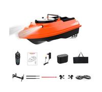 ExPrismarx Barco de cebo RC, V803 4 compartimentos vDual-Antenna Bait Boat con 4 zonas de pesca, antena dual de 500 m remoto, 200 puntos de referencia y retorno automático, ideal para pesca de carpa