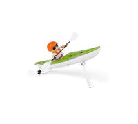ExPrismarx Barco de kayak a control remoto, barco a control remoto de 2.4 G con diseño antivuelco, movimiento de remo realista y batería de larga duración, regalo para jóvenes (RTR/verde)
