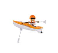 ExPrismarx Barco de kayak a control remoto, barco a control remoto de 2.4 G con diseño antivuelco, movimiento de remo realista y batería de larga duración, regalo para jóvenes (RTR/amarillo)