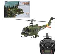 ExPrismarx Helicóptero RC, 1:34 F07-V UH-1 Huey 2.4G 6CH sin escobillas de accionamiento directo Flybarless RC modelo con modo 1/modo 2 conmutable, regalo para adultos principiantes (versión RTF)