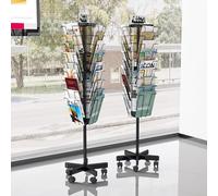 exproyzk 1 Paquete Revistero Giratorio de Alambre, Expositor de Piso para cómics, folletos, folletos, catálogos, Organizador de Literatura