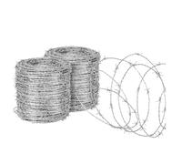 exproyzk Alambre De Púas Reforzado, Espaciado De Púas De 4,7 Pulgadas, Rollo De Alambre De Púas Auténtico; Mejora La Seguridad En Cercados para Ganado, Extensiones De Vallas(80m/262ft)