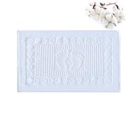 exproyzk Alfombra De Ducha, Alfombra De Baño, Hotel Baño Algodón Toallas Espesar Entrar por La Puerta Uso Doméstico Almohadilla De Pie Antideslizante Baño Absorber Agua Alfombra(White-A,75x45cm)