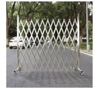exproyzk Barricada Industrial Extensible Puerta de Seguridad Plegable Valla de tráfico retráctil de Acero Inoxidable con Ruedas(1.5 * 1.5m)