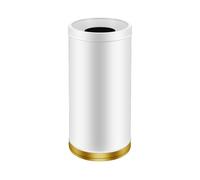 exproyzk Cubo de basura de acero inoxidable Comercial Papelera de Techo Abierto Grandes contenedores de interior en centros comerciales, hoteles, cafeterías (48L)