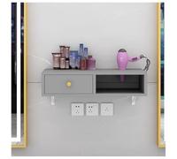 exproyzk Estación de peluquería de Pared con 1 cajón, estación de peluquería con Soporte para secador de Pelo, Equipo Flotante para SPA(Grey,50x30x16cm)