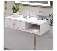exproyzk Estación de peluquería de Pared con Soporte para secador de Pelo, Equipo para peluquería, Belleza, SPA y salón(Blanco,70x30x16cm)