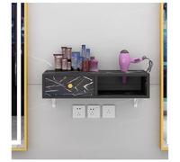 exproyzk Estación de peluquería de Pared con Soporte para secador de Pelo, Equipo para peluquería, Belleza, SPA y salón(Black,60x30x16cm)