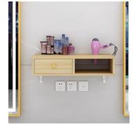exproyzk Estación de peluquería de Pared con Soporte para secador de Pelo, Equipo para peluquería, Belleza, SPA y salón(Natural,70x30x16cm)
