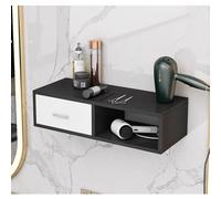 exproyzk Estación de peluquería de Pared con Soporte para secador de Pelo, Equipo para peluquería, Belleza, SPA y salón(Black#B,50x30x16cm)