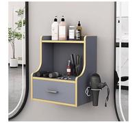 exproyzk Estación de peluquería de Pared, Mesa de peluquería con cajón y Soporte para secador de Pelo, Equipo de salón de Belleza(Grey)