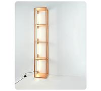 exproyzk Estante de Esquina con luz LED, Lámpara de pie con estantes, Soporte para Flores, Lámpara de pie Alta para Sala, Dormitorio, Oficina y Comedor(Square,29x162cm/4000K)