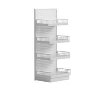 exproyzk Estante de exhibición de 4 Niveles para Tiendas, Estante de Almacenamiento metálico Alto, Organizador de estanterías para Tiendas(Blanco)